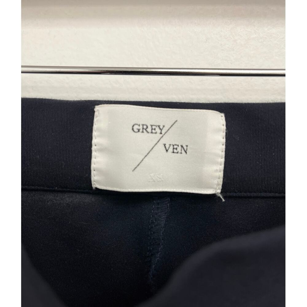 Grey/Ven Porterfield High Rise Pintuck Pull-On Stretch Career Ankle Flare PantXS - Picture 7 of 13